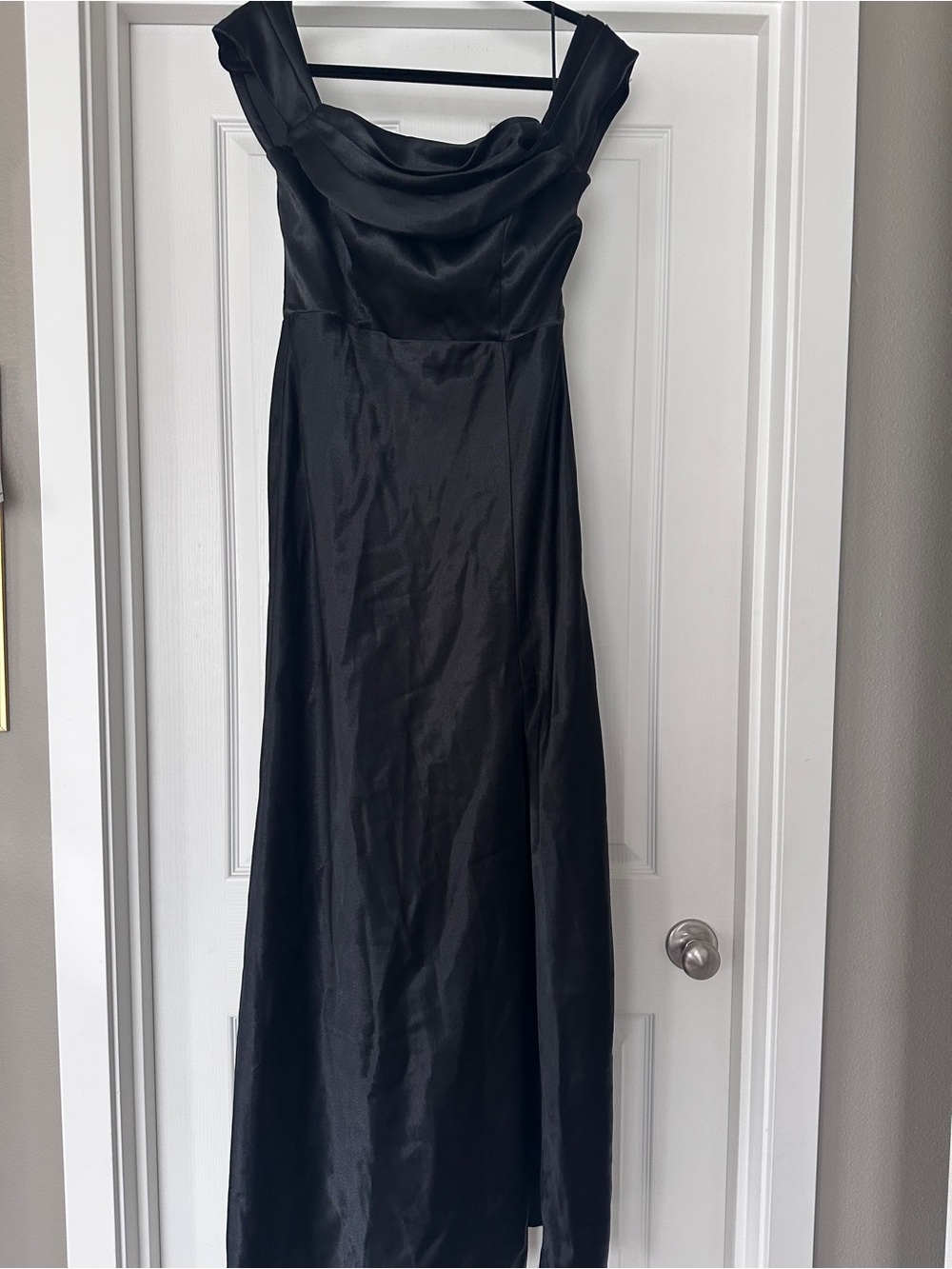 BIRDY GREY black satin Mia convertible maxi dress sz M